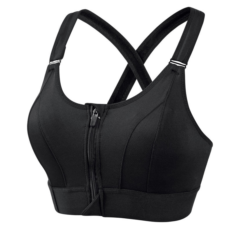 Women wire free sports bra high support wide straps moisture wicking