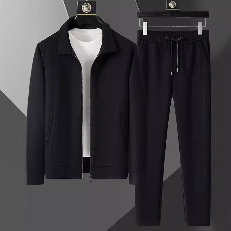 Men's Velvet Tracksuit Set | Lightweight Jacket & Joggers