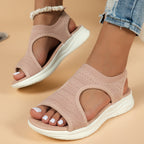 Women's sport sandals ortho cushioned knit upper slip-on, arch support summer sandals