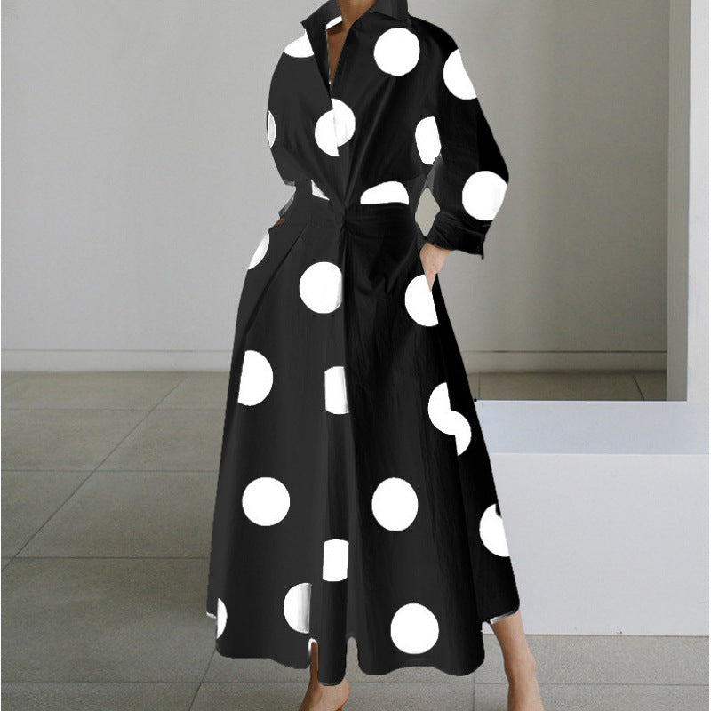 Women wrap collared maxi dress front wrap silhouette multiple prints