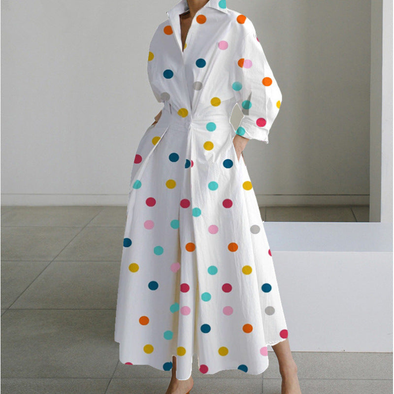 Women wrap collared maxi dress front wrap silhouette multiple prints