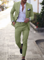 Men's two-piece slim fit suit for business and formal occasions