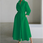 Women wrap collared maxi dress front wrap silhouette multiple prints