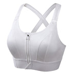 Women wire free sports bra high support wide straps moisture wicking