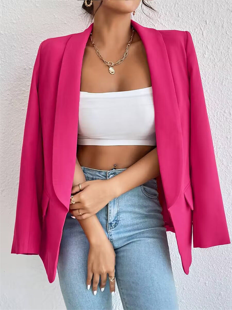 Women slim fit blazer jacket in multiple colors