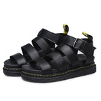 Women thick sole casual sandals cushioned platform in white black red brown