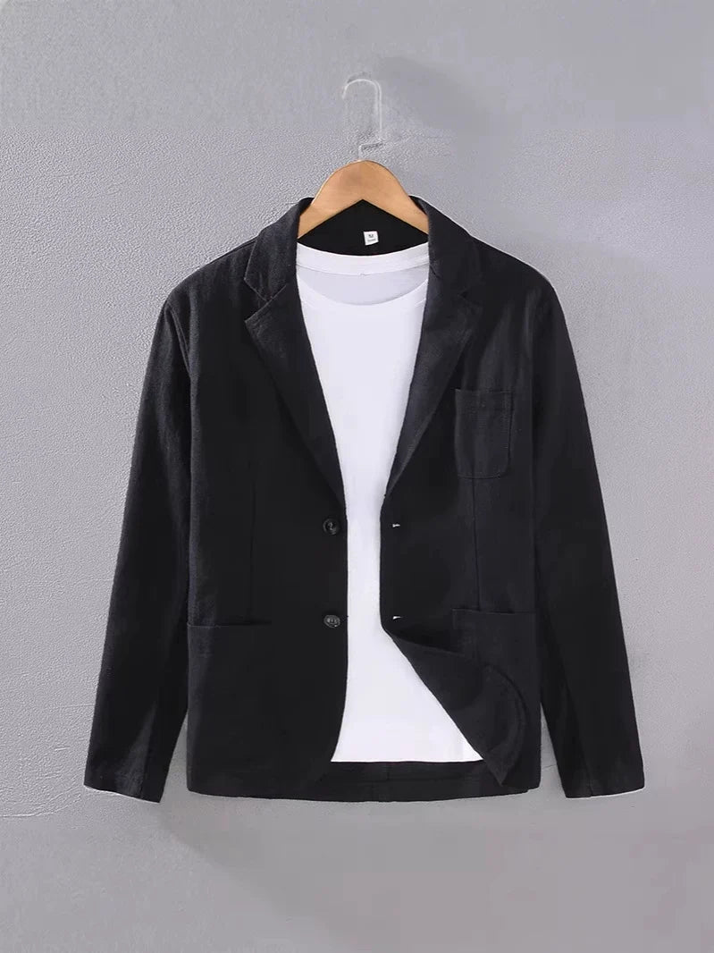 Men's linen blazer summer unstructured lightweight smart-casual fit