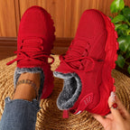 Women cushioned lace-up casual lightweight sneakers in multiple colours