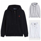 Men zip up hoodie sweatshirt relaxed fit with embroidered logo