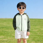 Kids UV protection hoodie jacket with sporty hood in multiple colors