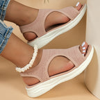 Women's arch support sandals with breathable mesh upper and contoured footbed