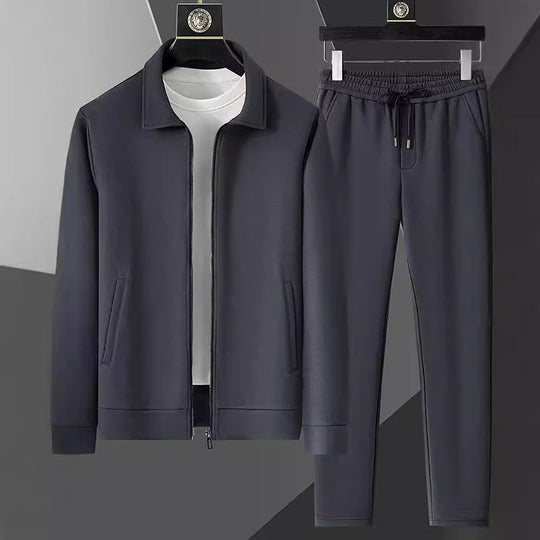 Men's Velvet Tracksuit Set | Lightweight Jacket & Joggers