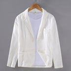 Men's linen blazer summer unstructured lightweight smart-casual fit