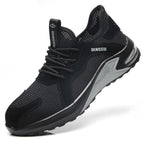 Safety work shoes with steel toe cap, anti-piercing Kevlar midsole and breathable mesh upper