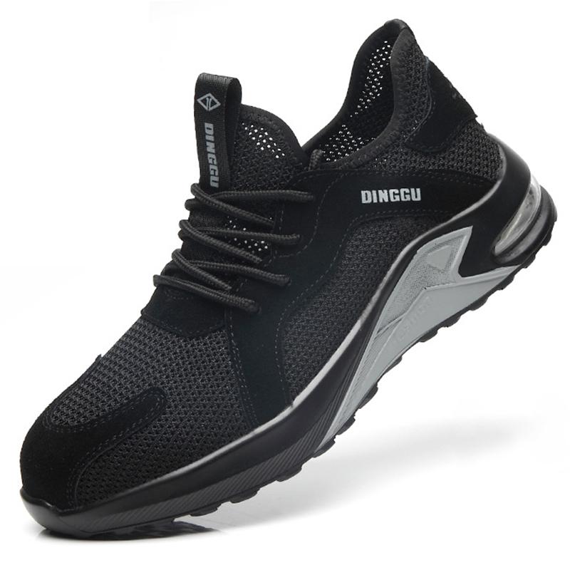 Safety work shoes with steel toe cap, anti-piercing Kevlar midsole and breathable mesh upper