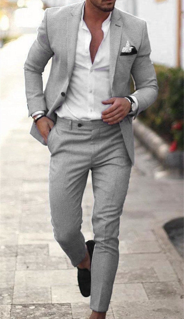 Men's two-piece slim fit suit for business and formal occasions