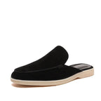 Men's slip-on backless loafers, suede style, casual low-profile sole