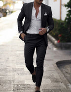 Men's two-piece slim fit suit for business and formal occasions