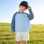 Kids UV protection hoodie jacket with sporty hood in multiple colors