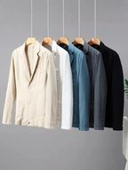 Men's linen blazer summer unstructured lightweight smart-casual fit