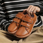 Men velcro walking shoes casual synthetic upper available in multiple colors