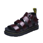 Women thick sole casual sandals cushioned platform in white black red brown