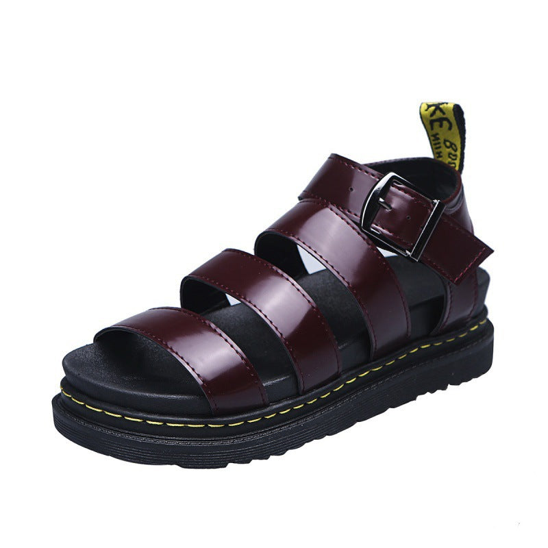 Women thick sole casual sandals cushioned platform in white black red brown