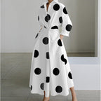 Women wrap collared maxi dress front wrap silhouette multiple prints