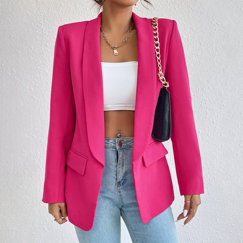 Women slim fit blazer jacket in multiple colors