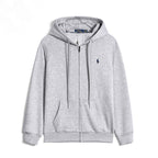 Men zip up hoodie sweatshirt relaxed fit with embroidered logo