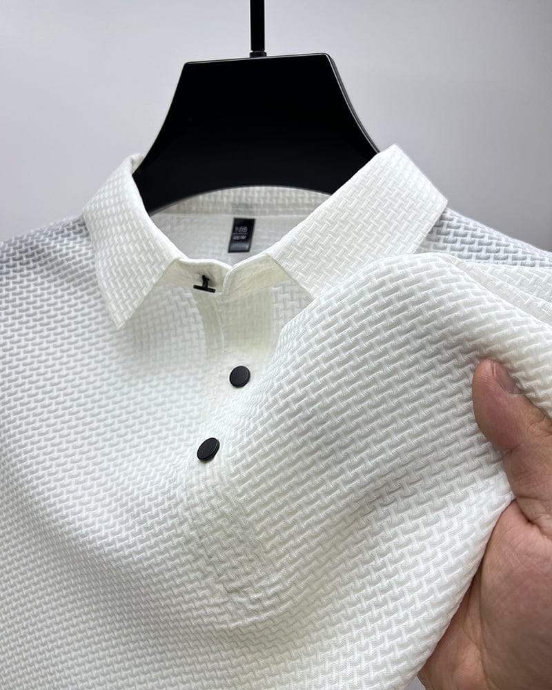 Men's mesh polo shirt short sleeve breathable summer casual