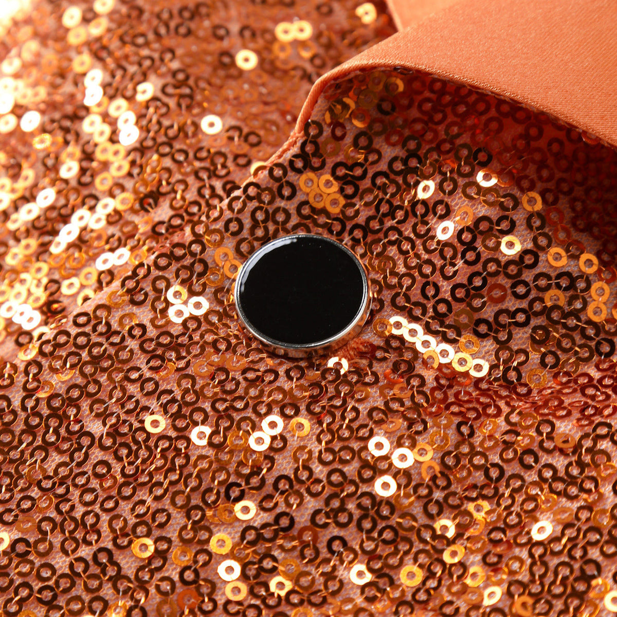 Sequin Suit Men Slim Fit Sparkly Orange Blazer Trousers Set Shiny