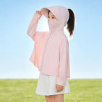 Kids UV protection hoodie jacket with sporty hood in multiple colors