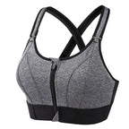 Women wire free sports bra high support wide straps moisture wicking