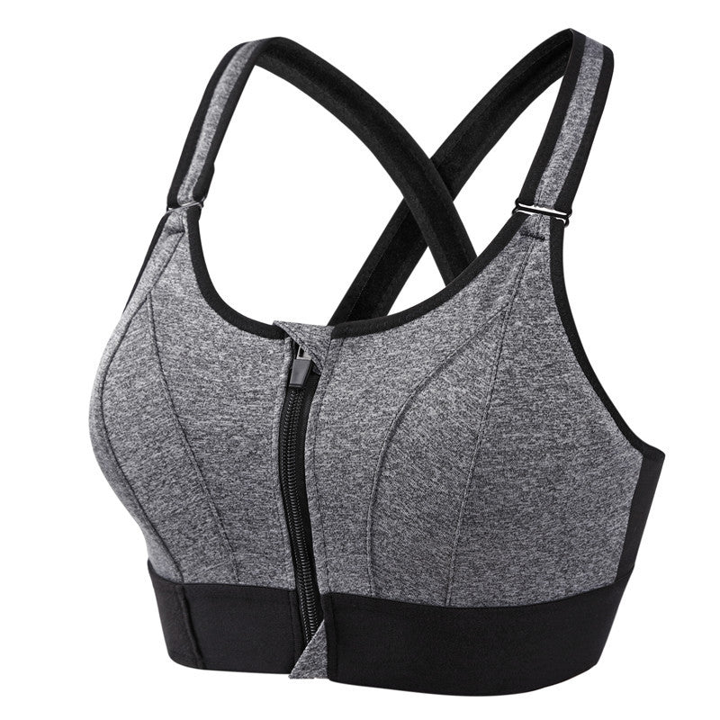 Women wire free sports bra high support wide straps moisture wicking