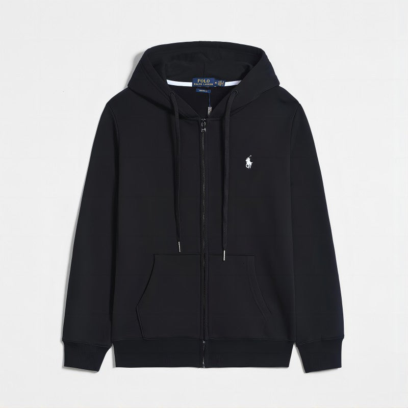 Men zip up hoodie sweatshirt relaxed fit with embroidered logo