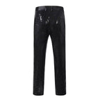 Sequin Pants Men Shimmering Sparkle Finish Full Length Black