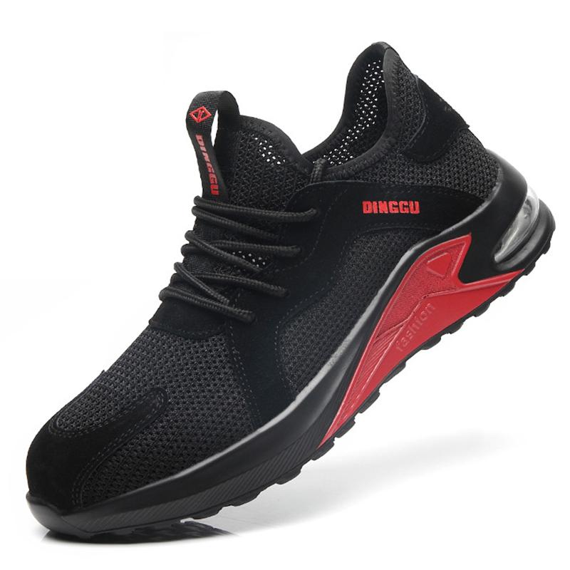 Safety work shoes with steel toe cap, anti-piercing Kevlar midsole and breathable mesh upper