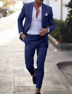 Men's two-piece slim fit suit for business and formal occasions