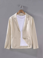 Men's linen blazer summer unstructured lightweight smart-casual fit
