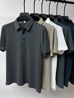 Men's mesh polo shirt short sleeve breathable summer casual