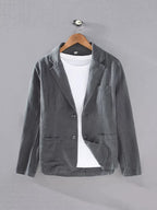 Men's linen blazer summer unstructured lightweight smart-casual fit