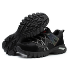 Safety shoes with steel toe cap, non-slip outsole and reflective strips