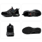 Safety shoes with steel toe cap, non-slip outsole and reflective strips