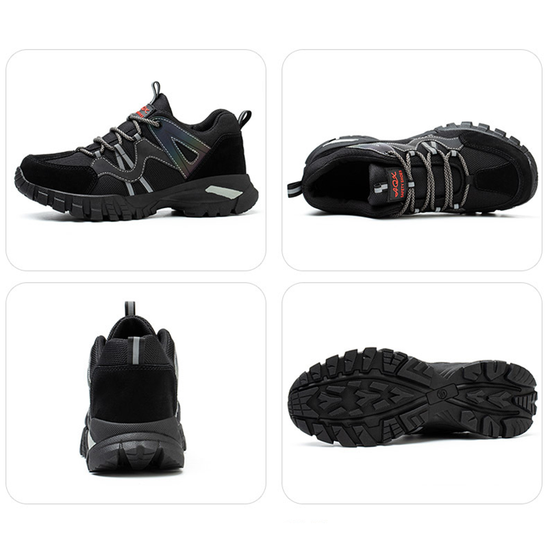 Safety shoes with steel toe cap, non-slip outsole and reflective strips