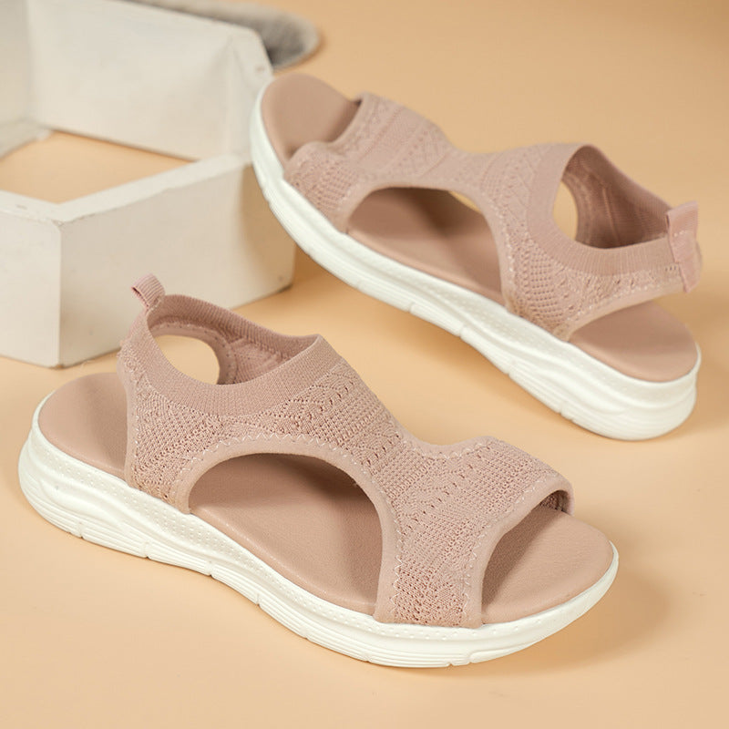 Women's arch support sandals with breathable mesh upper and contoured footbed