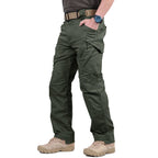 Men's tactical cargo pants for hiking, multi-pocket durable outdoor trousers