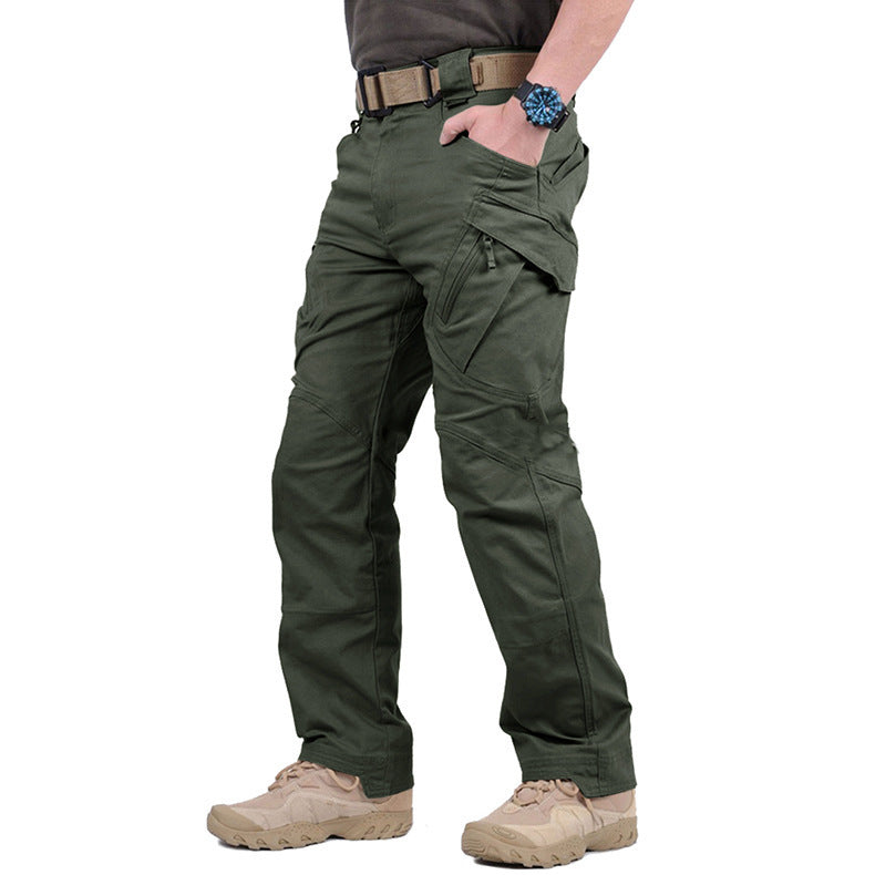 Men's tactical cargo pants for hiking, multi-pocket durable outdoor trousers