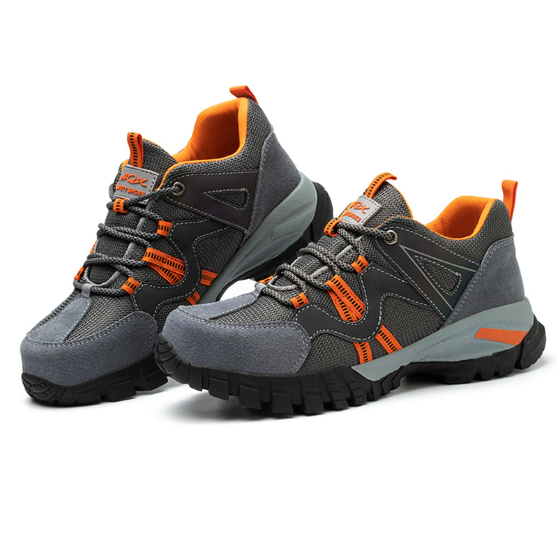 Safety shoes with steel toe cap, non-slip outsole and reflective strips