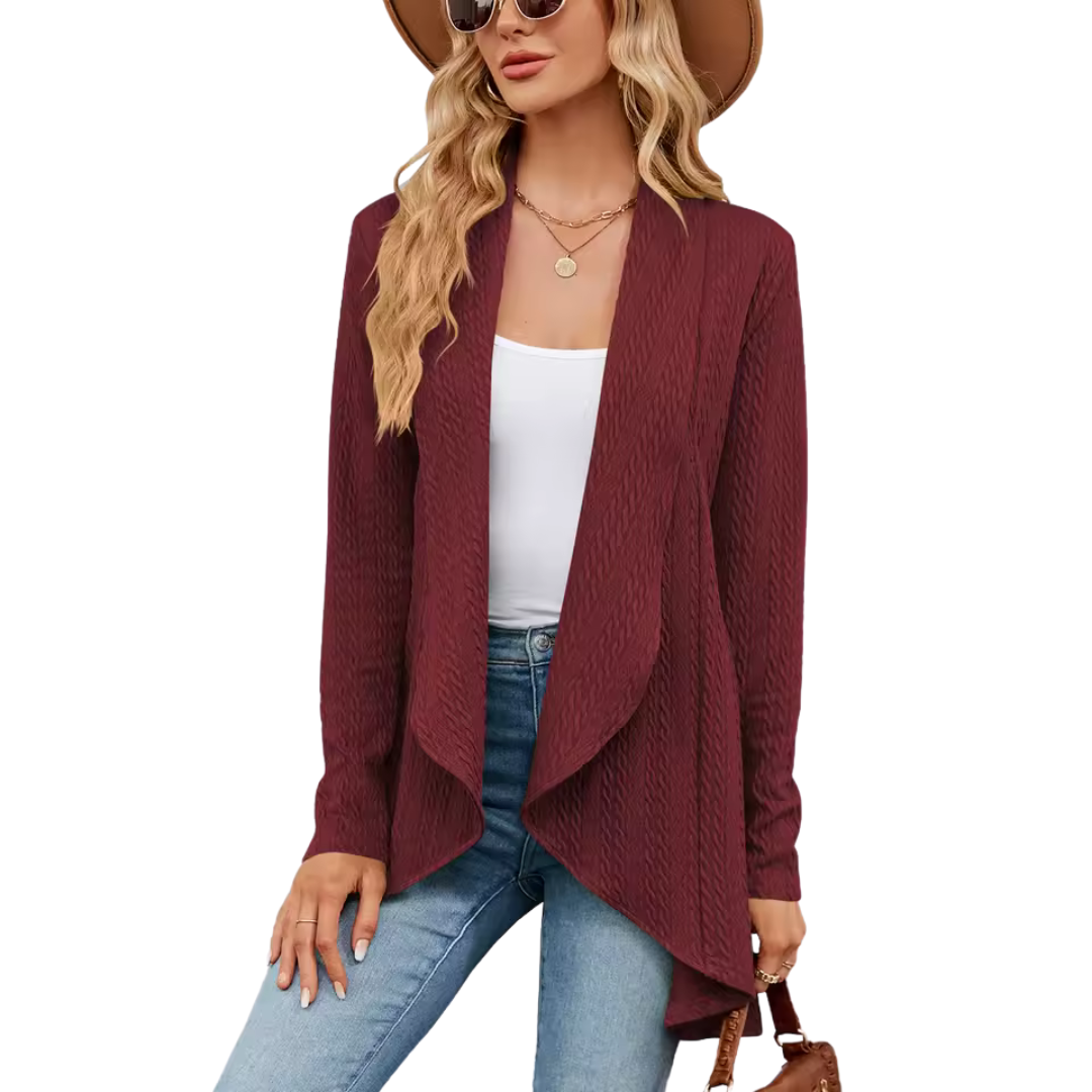 Women knit open front cardigan long sleeve in multiple colors